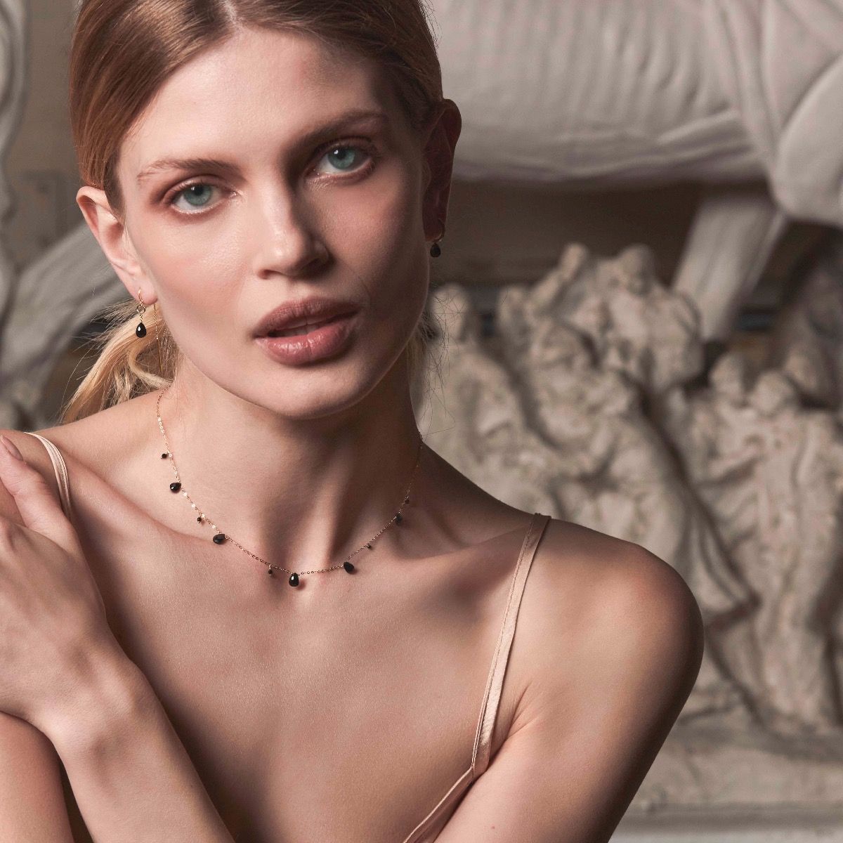 Maman et Sophie Girocollo Oro Gialllo 18kt Drops Nere GCDRP5SP