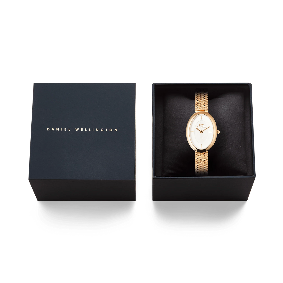 Daniel Wellington Juliette Braided Mesh White Sunray Rose Gold