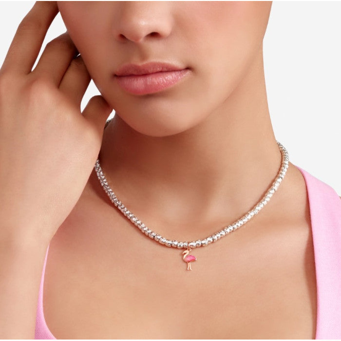 Dodo Ciondolo Fenicottero Oro Rosa & Smalto