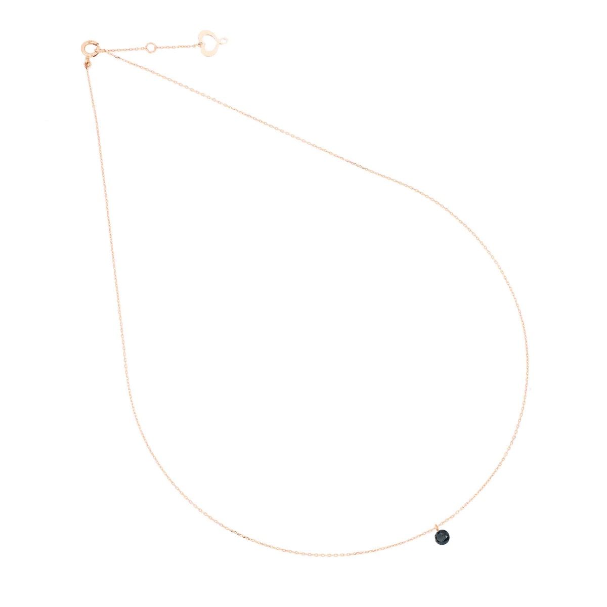 Maman et Sophie Girocollo Oro Rosa 18kt Diamante Nudo Nero ct.0.15 GCNUD15N