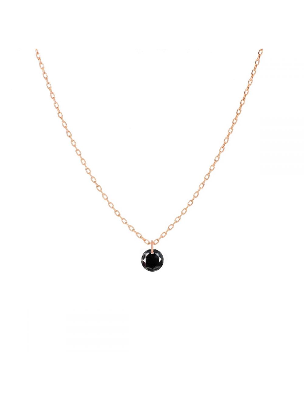 Maman et Sophie Girocollo Oro Rosa 18kt Diamante Nudo Nero ct.0.15 GCNUD15N