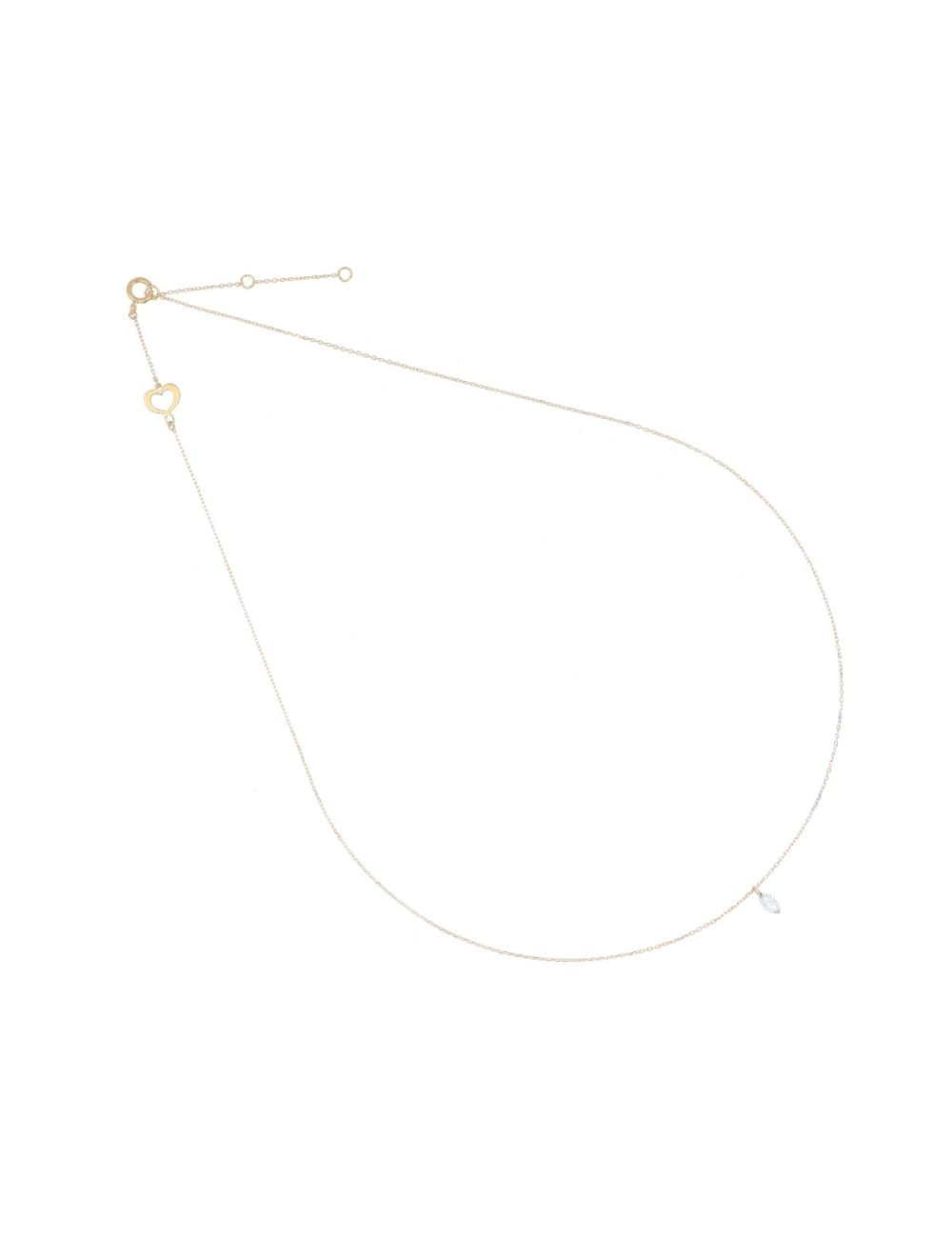 Maman et Sophie Girocollo Oro Giallo 18kt Diamante Nudo Marquize ct 0.10 GCNUDM10