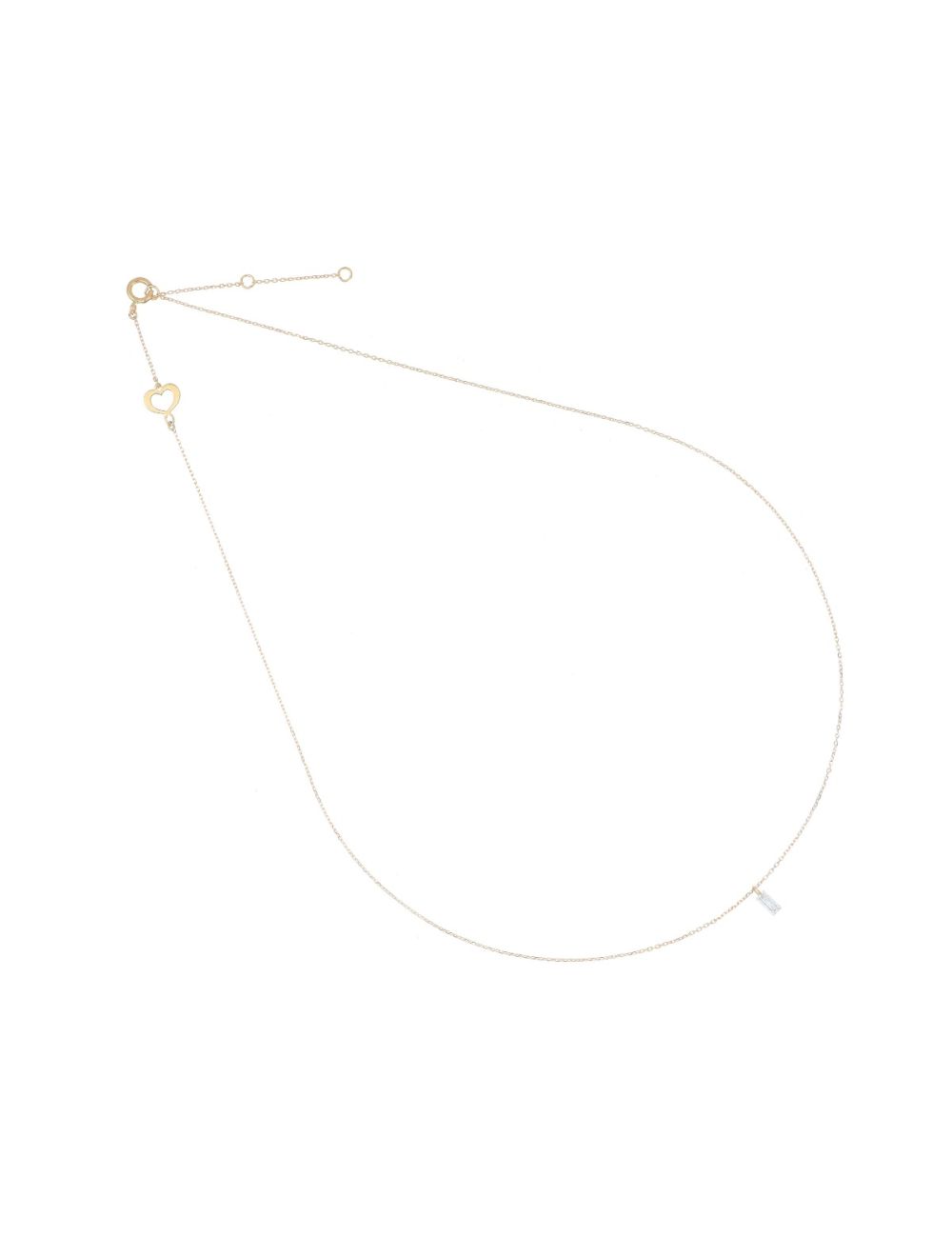 Maman et Sophie Girocollo Oro Giallo 18kt Diamante Nudo Baguette ct 0.10 GCNUDB10