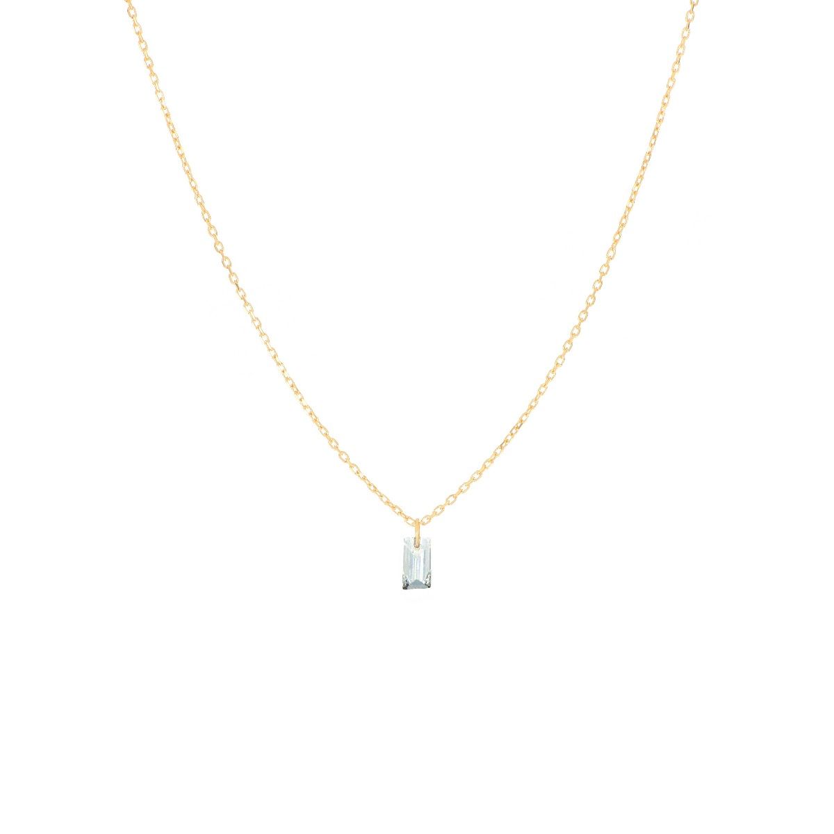 Maman et Sophie Girocollo Oro Giallo 18kt Diamante Nudo Baguette ct 0.10 GCNUDB10