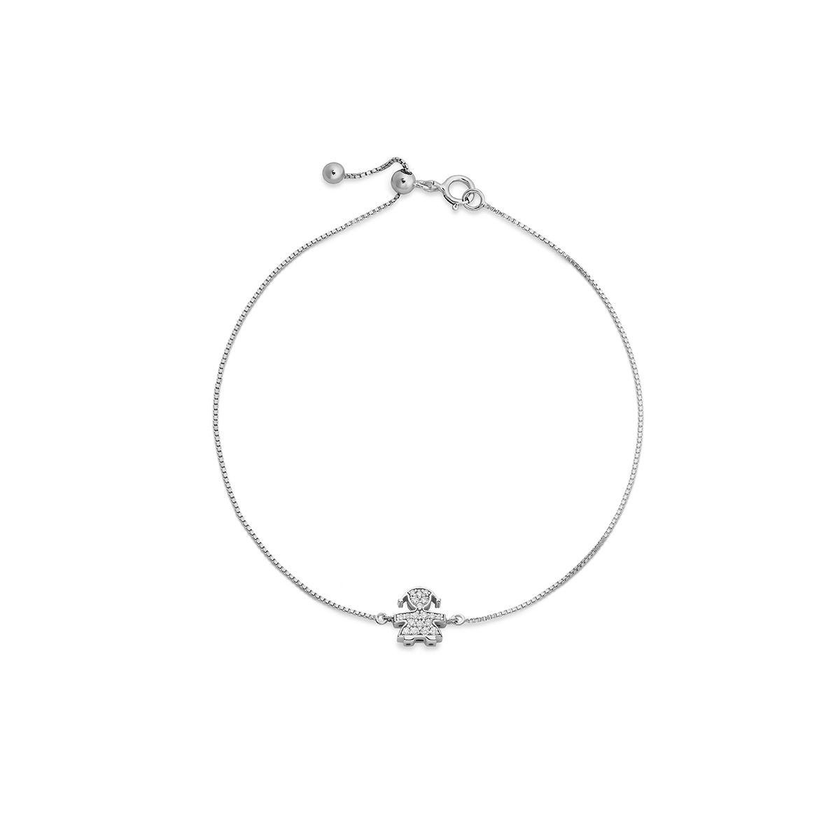 Le Bebè Bracciale I Tesorini Bimba Oro Bianco e Diamanti LBB953