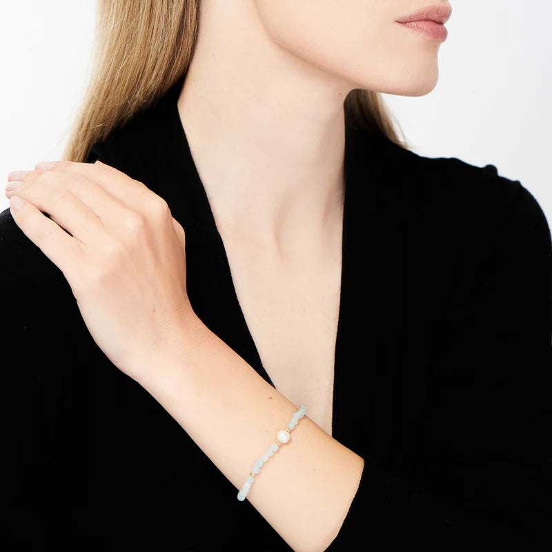 Mimi Bracciale Acquamarina e Perle