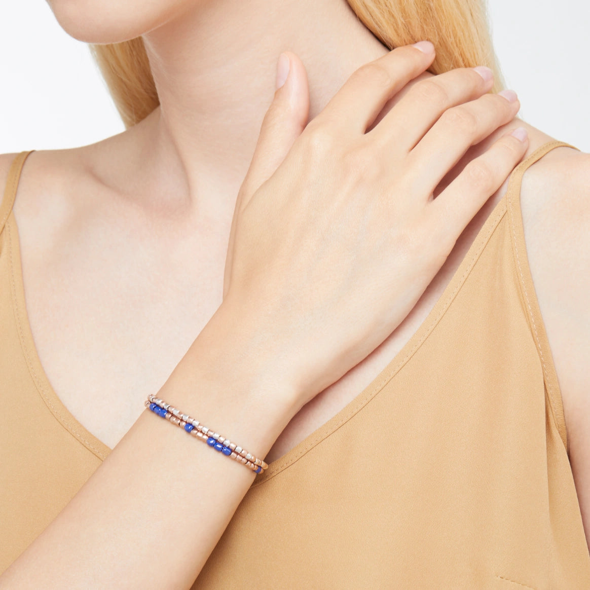 Dodo Bracciale Mini Granelli Argento e Oro Rosa 9kt