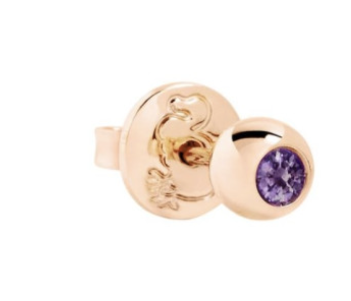 Dodo Orecchino Stud Grande Bollicine Oro Rosa 9kt e Ametista