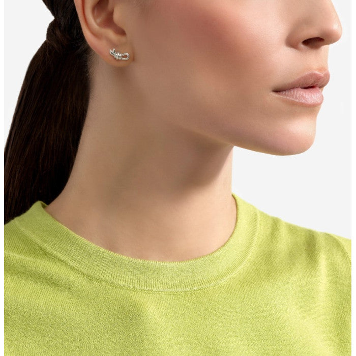 Dodo Mono Right Knot Stud Earring in 925 Silver