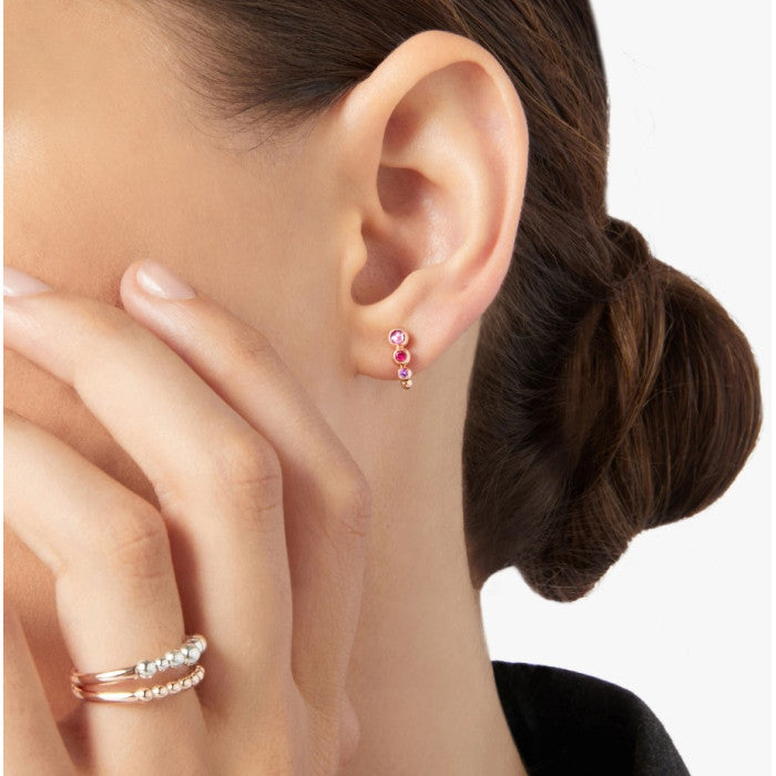 Dodo Single Bubble Earring in Rose Gold and Ruby