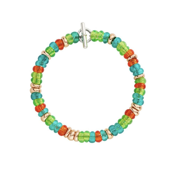 Dodo Bracciale Rondelle Argento 925 Dorato e Plastica Riciclata