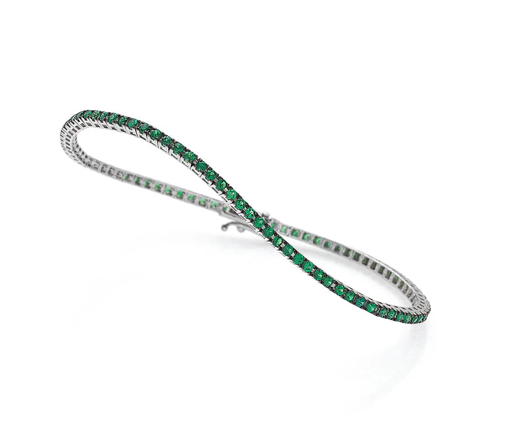 Poetry Tennis Bracelet Saturn Gold and Tsavorites 0.83 ct