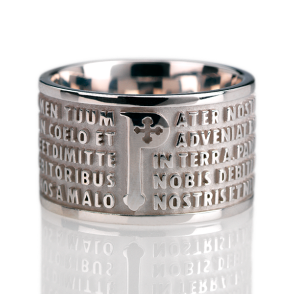 Tuum Animae Pater Ring in Rhodium Plated Silver