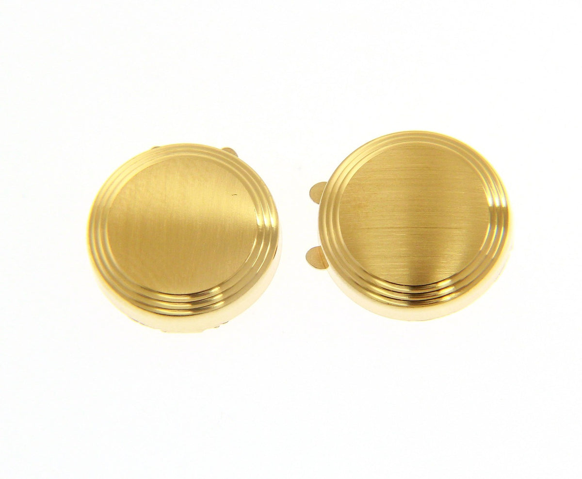 Round button covers in 18kt yellow gold