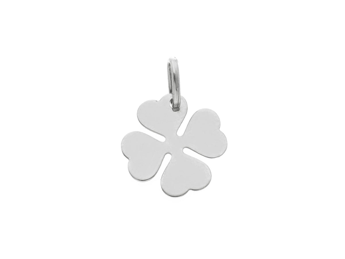 Four-leaf clover pendant in 18kt white gold