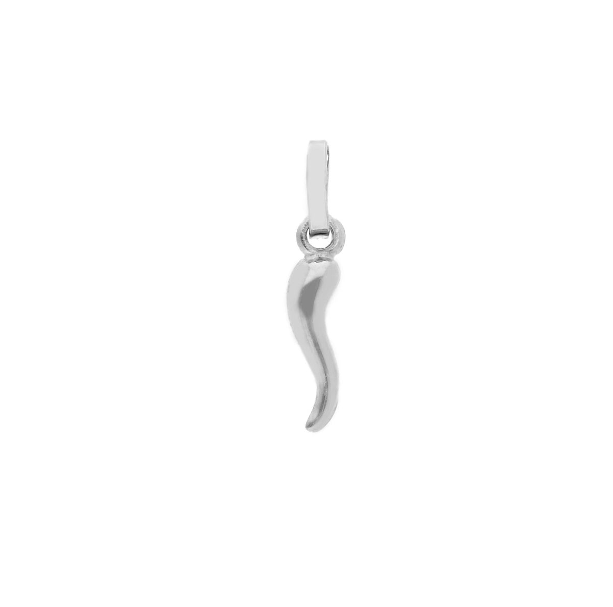 Ciondolo Cornetto in Oro Bianco 18kt