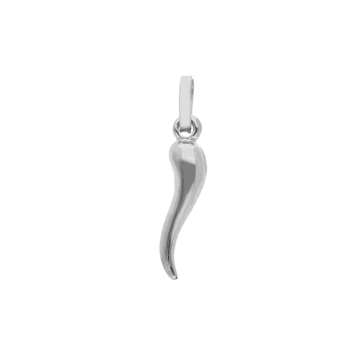 Cornetto Pendant in 18kt White Gold