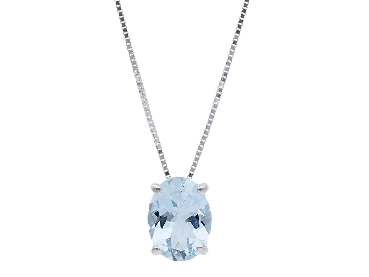 Maiocchi Milano White Gold and Aquamarine Necklace 1.15 ct