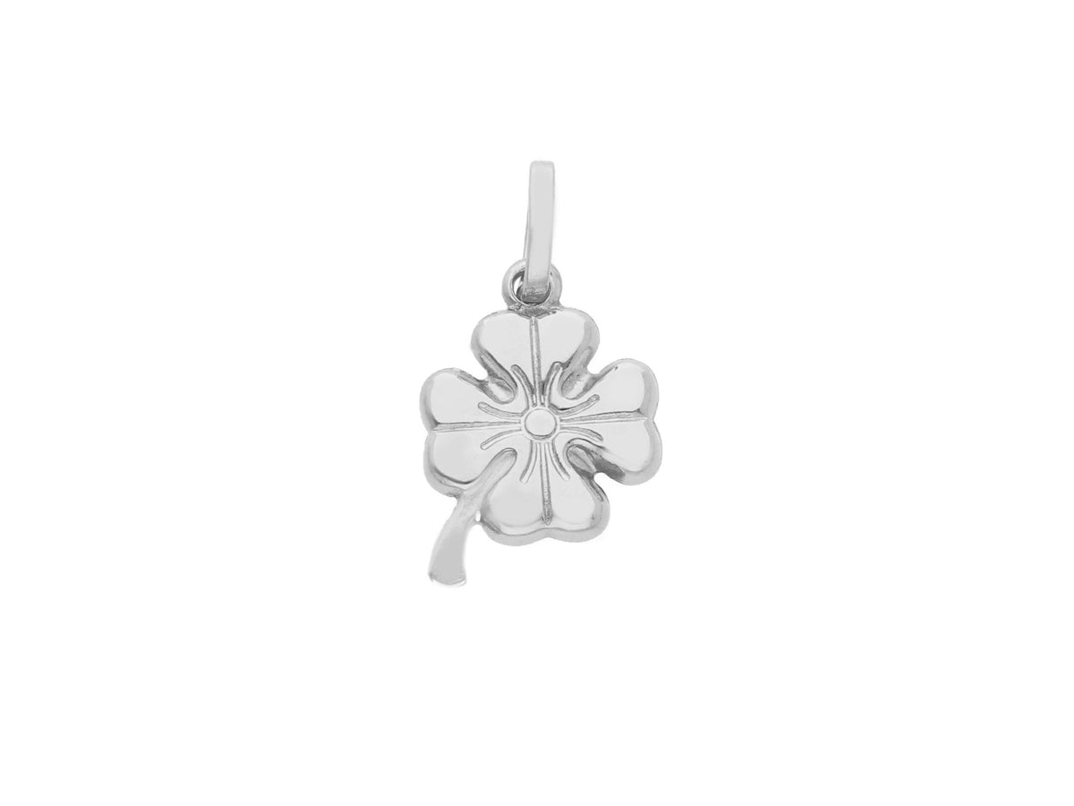 Four-leaf clover pendant in 18kt white gold