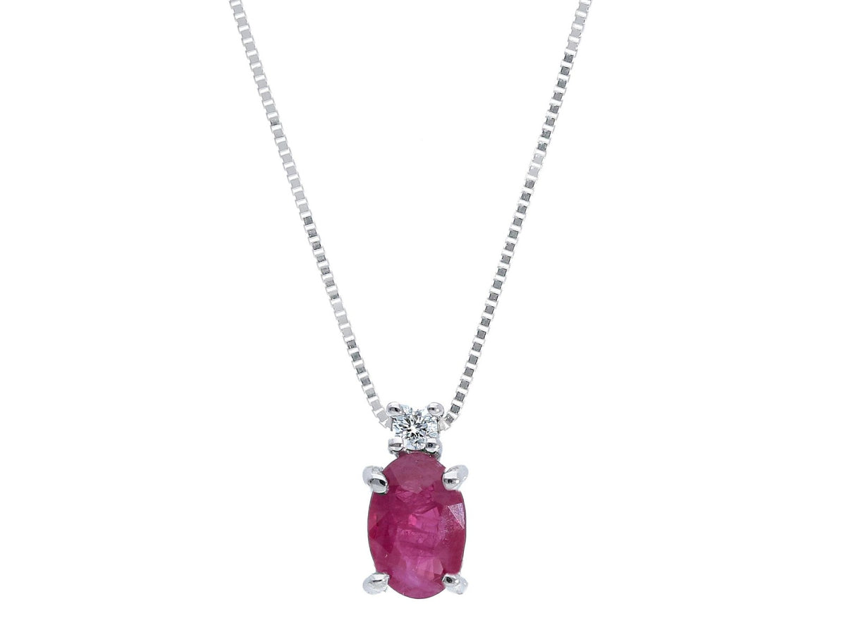 Necklace with Diamond and Ruby ct 0.40