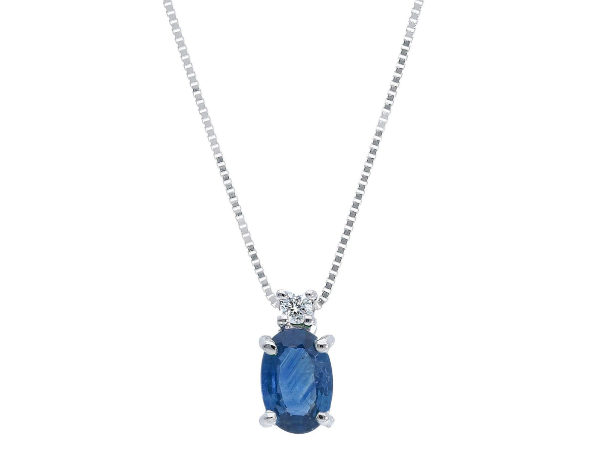 Necklace with Diamond and Sapphire 0.40 ct