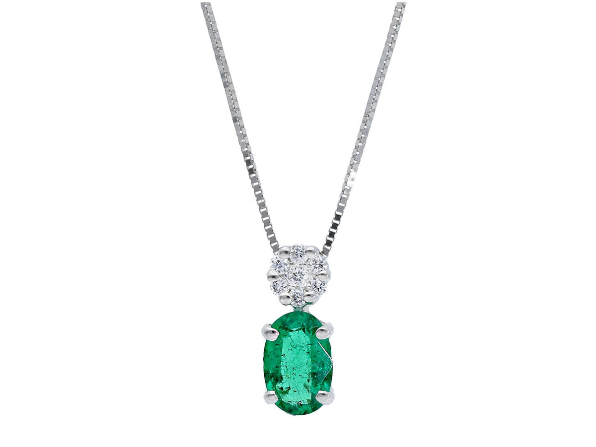 Necklace with Diamonds and Emerald ct 0.40