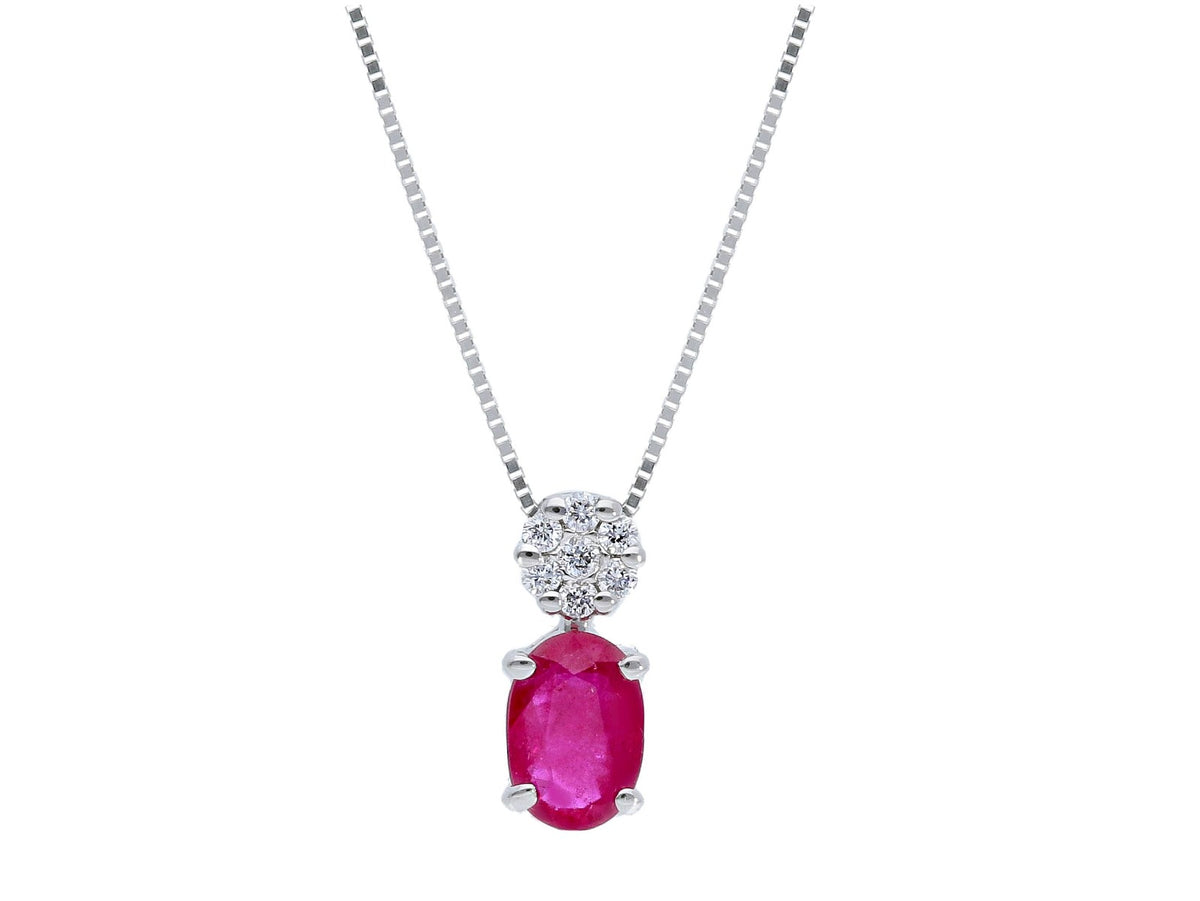 Necklace with Diamonds and Ruby ct 0.50