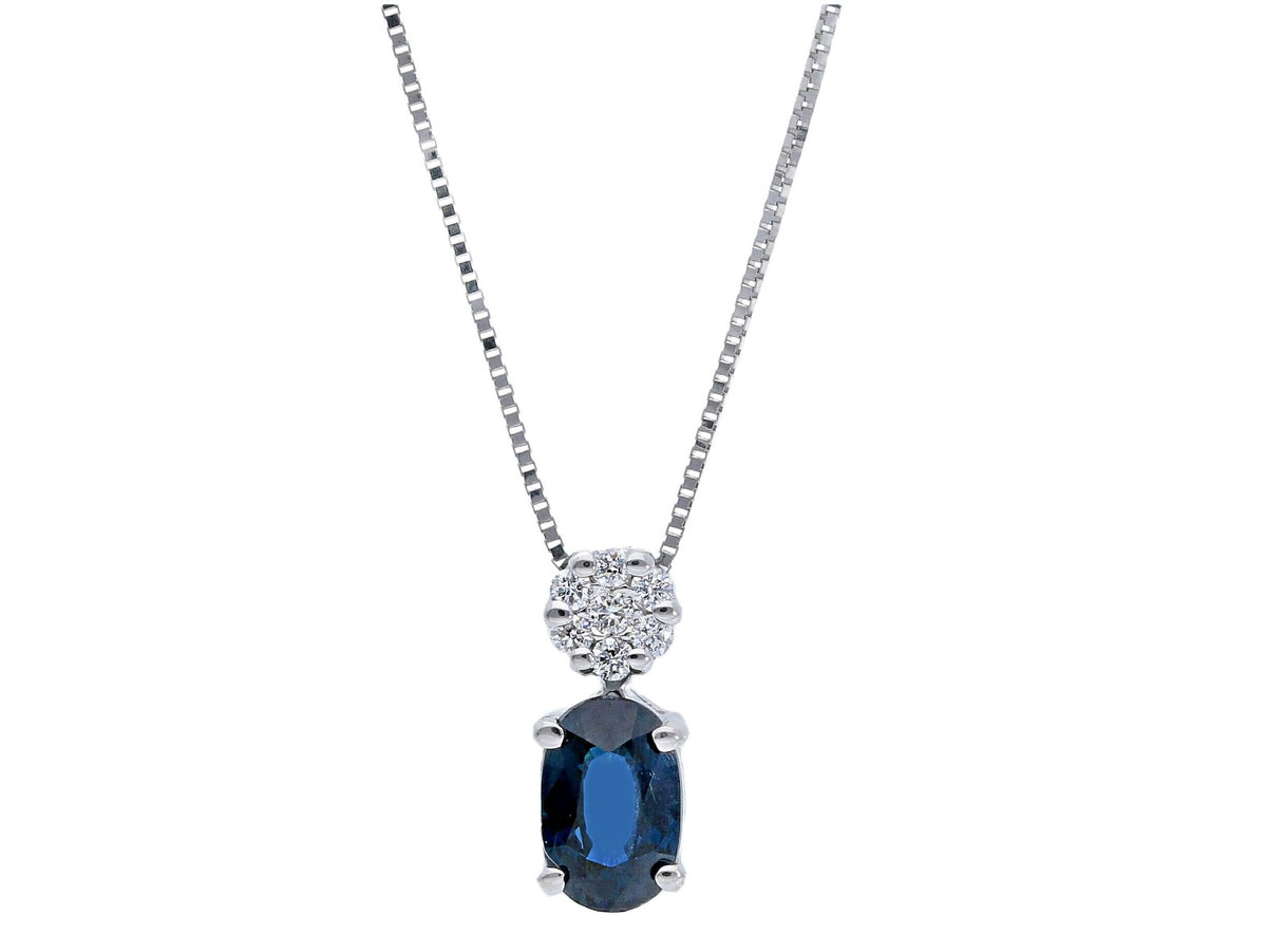 Necklace with Diamonds and Sapphire 0.50 ct