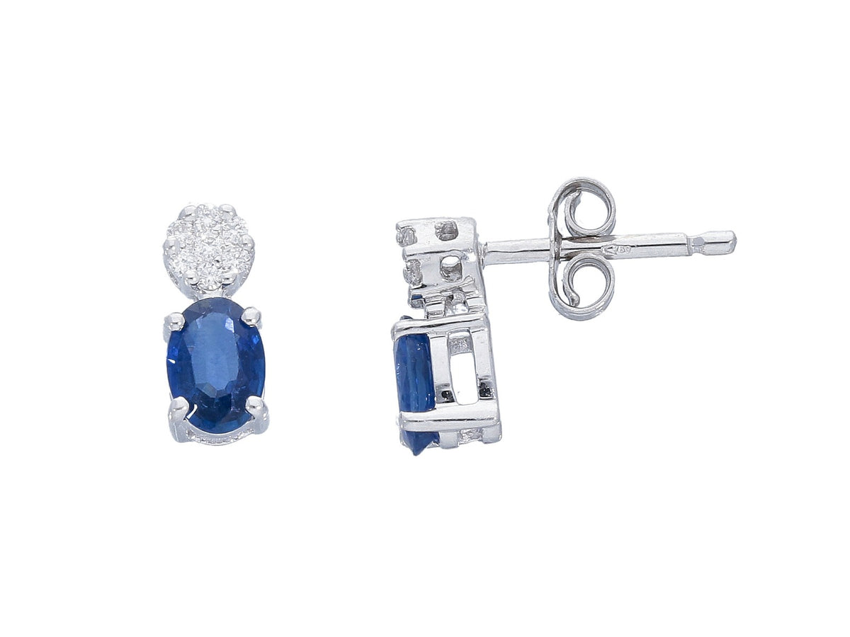 Earrings with Diamonds and Sapphites ct 1.00