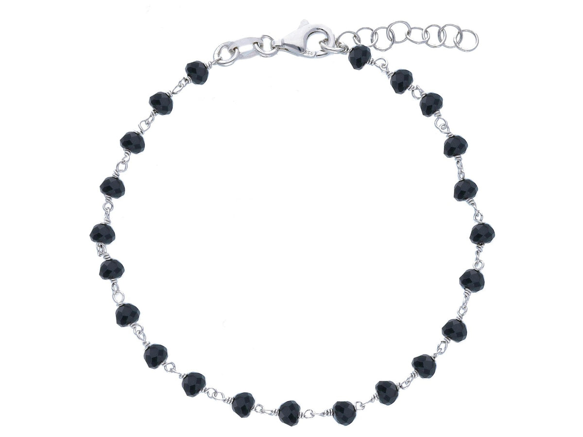 Maiocchi Silver Bracelet Silver and Black Crystals