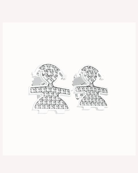 le bebè earrings in white gold LBB016