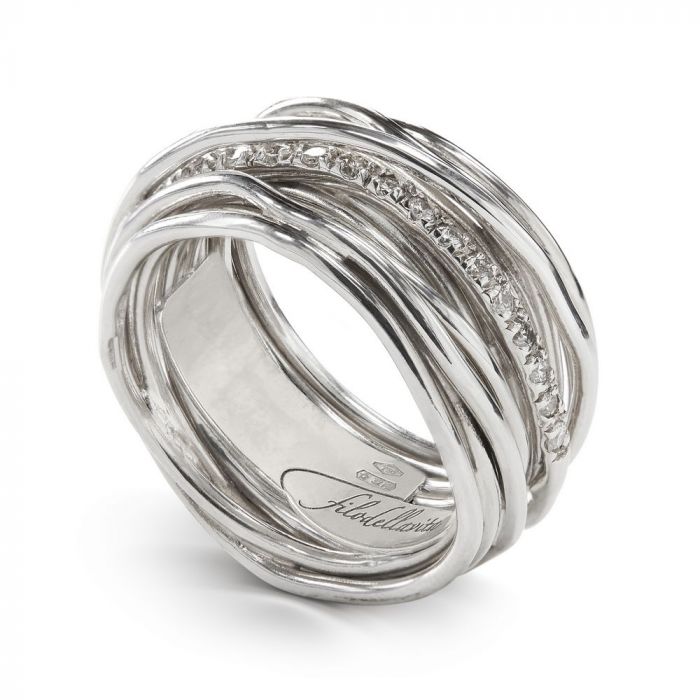 FILODELLAVITA CLASSIC, 13 FILI IN ARGENTO 925 E DIAMANTI BIANCHI