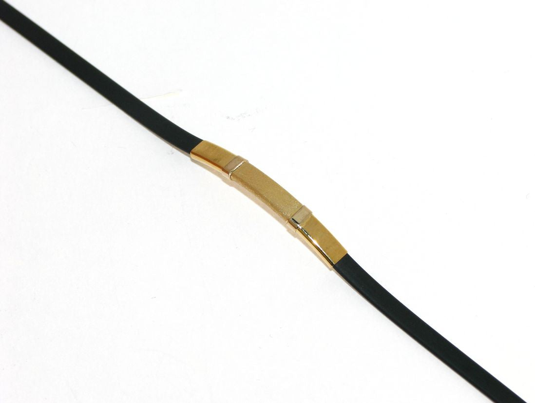 Bracelet With 18kt Yellow Gold Plate and Rubber