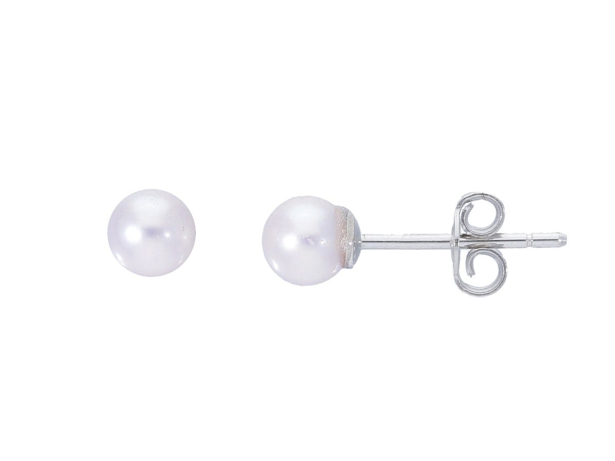 White Gold Earrings with Akoya Pearls 4.5 x 5 mm
