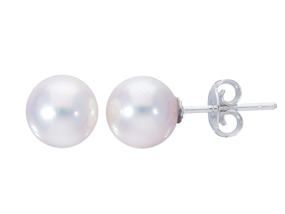 Maiocchi Milano Earrings with Akoya Pearls 8.5 x 9 mm