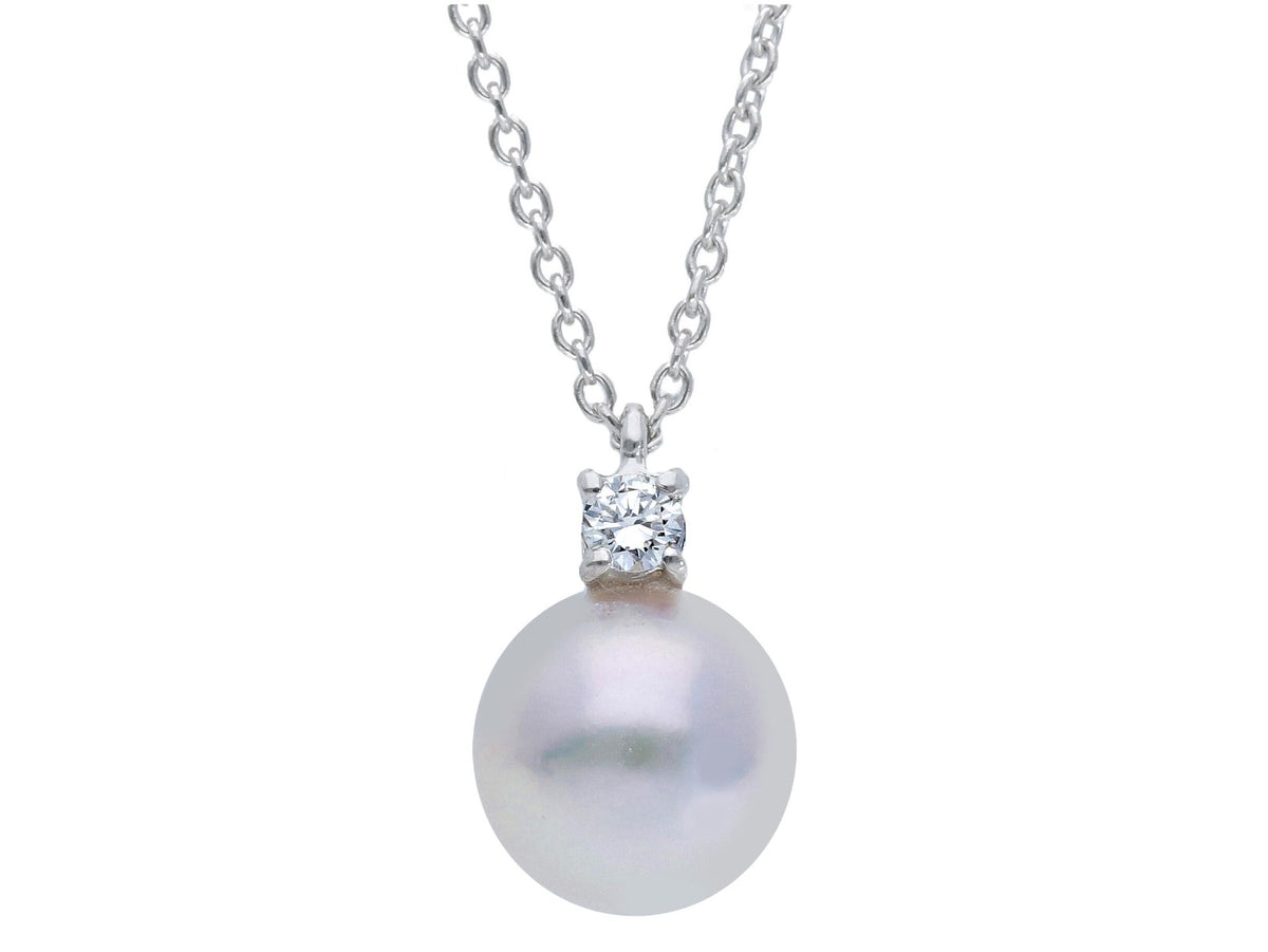 Girocollo con Diamante e Perla Akoya mm 8.5 x 9