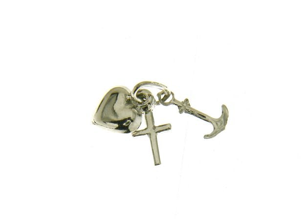 Maiocchi Silver Faith Hope Charity Pendant Silver