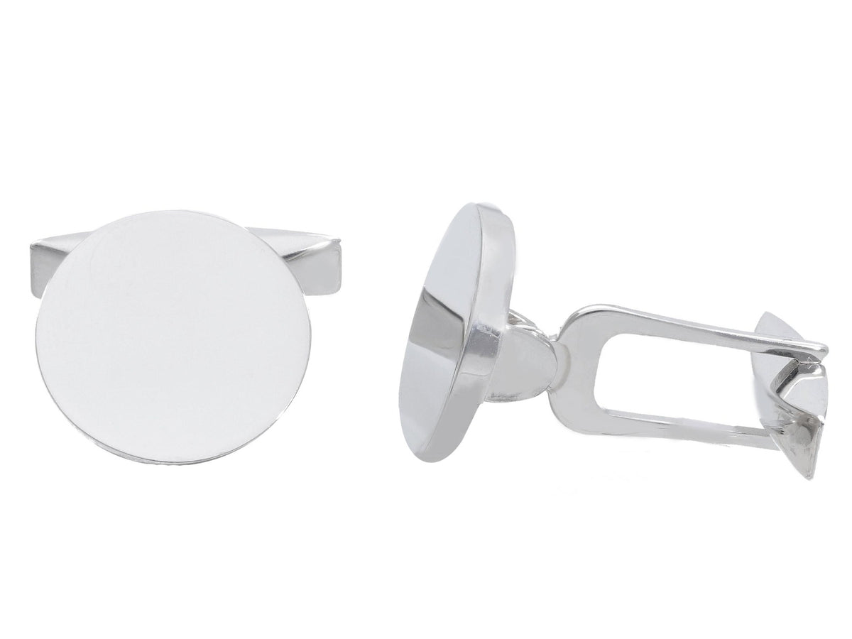 Maiocchi Silver Round Cufflinks Silver