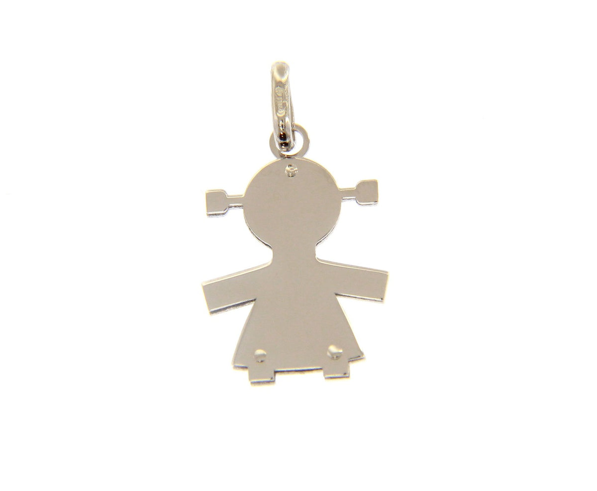Baby Girl Pendant in 18kt White Gold