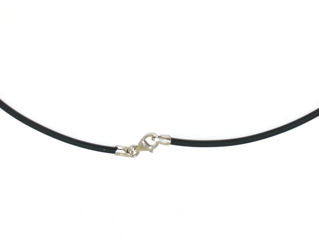 Maiocchi Silver Silver and Rubber Necklace 45 cm