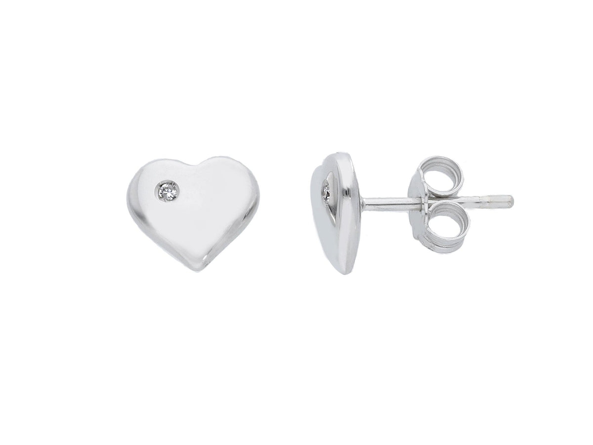 Heart earrings with diamonds 0.02 ct G