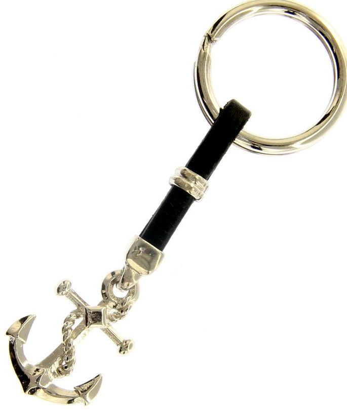Maiocchi Silver Anchor Keyring Silver