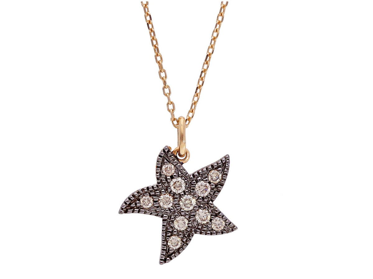 Maiocchi Milano Collana Stella Oro Rosa e Diamanti Brown
