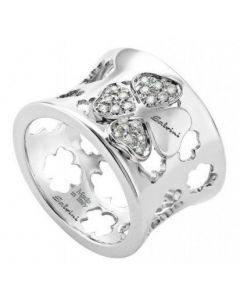 Salvini Four-Leaf Clover Ring in White Gold and Diamonds