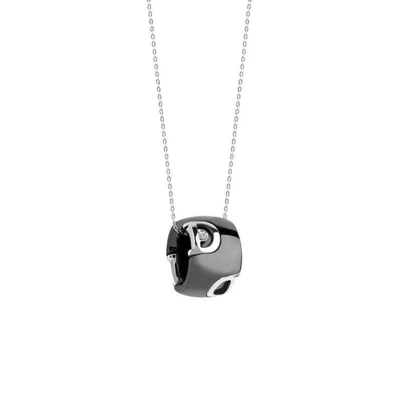Damiani D.Icon Necklace in Black Ceramic, White Gold and Diamond