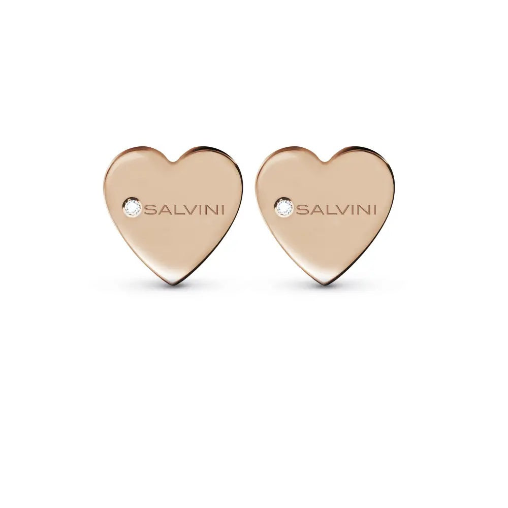Salvini I Segni Heart Earrings 9kt Rose Gold
