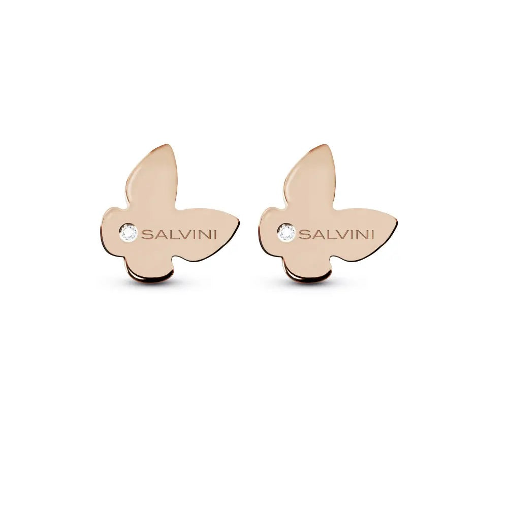 Salvini I Segni Butterfly Earrings 9kt Rose Gold