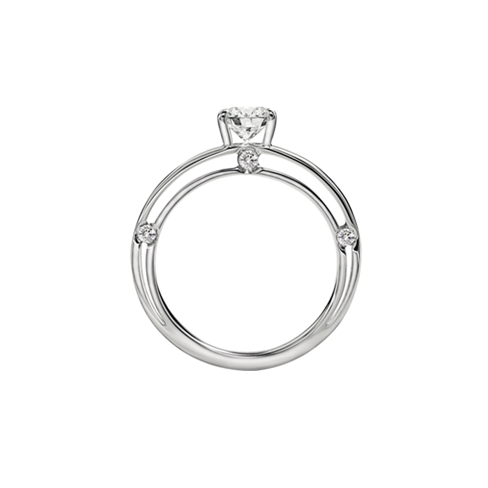 Damiani Anello di Fidanzamento D.Side in Oro Bianco e Diamante ct 0.22