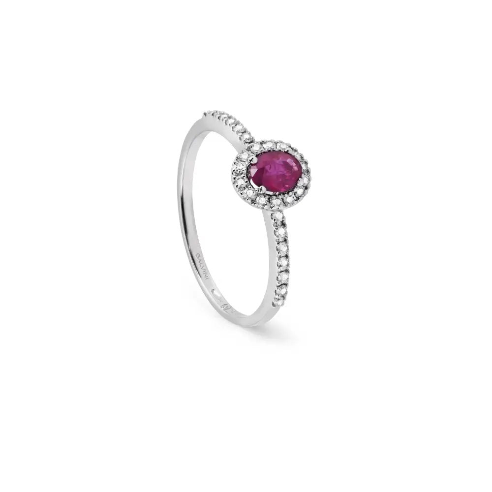 Salvini Dora Ring in White Gold, Diamonds and Ruby