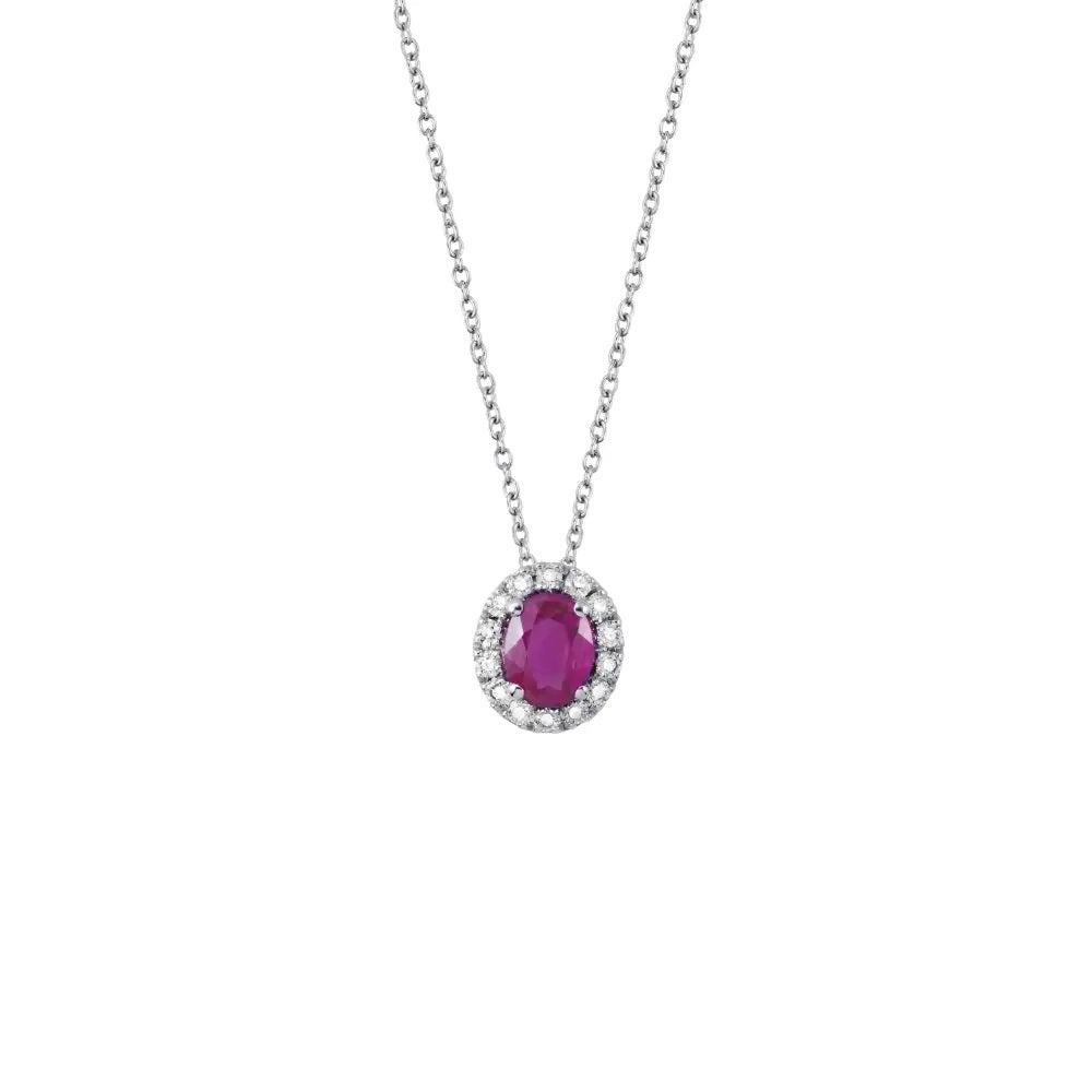 Salvini Dora Necklace White Gold Diamonds and Ruby
